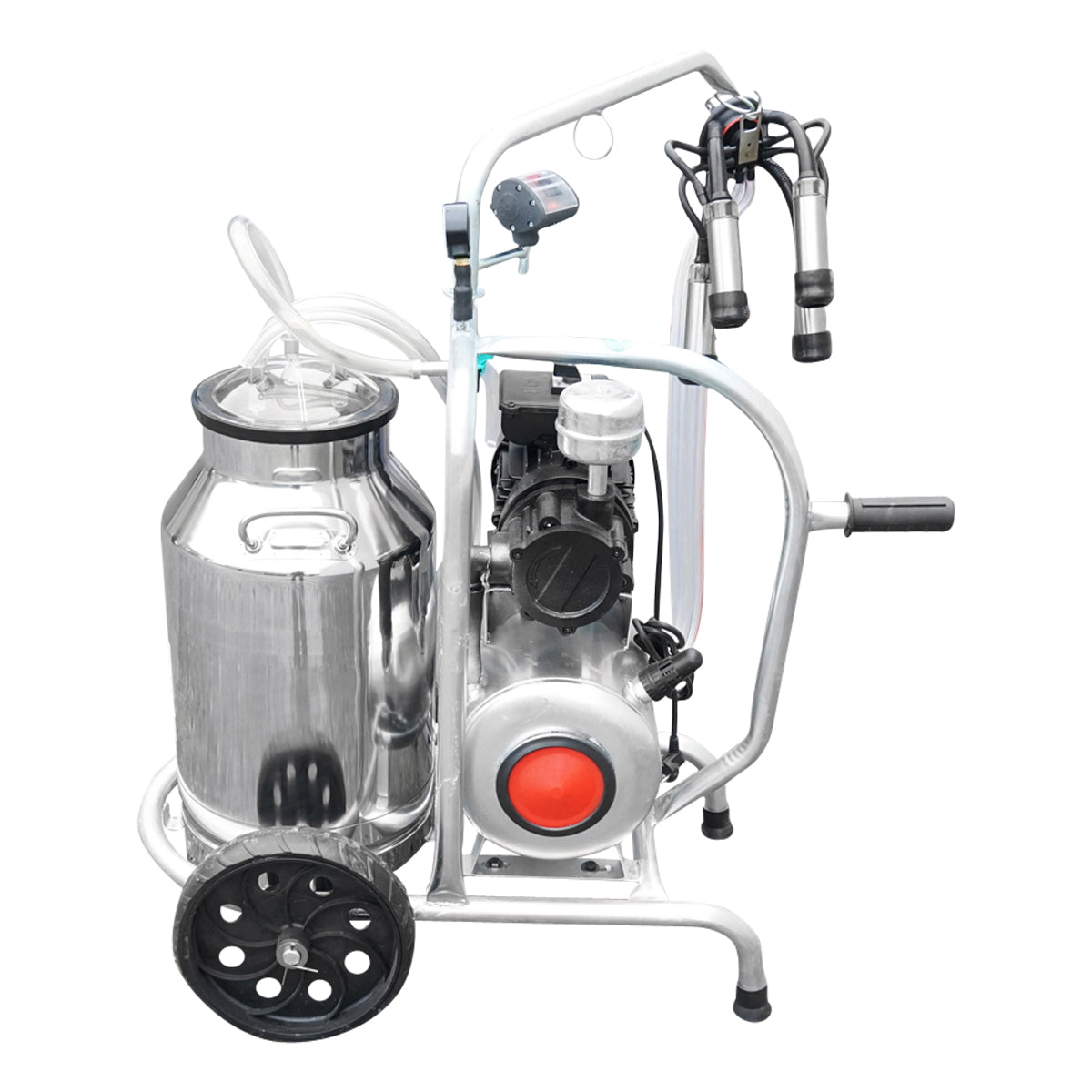 Cow milking machine with 160cc collection group, galvanized chassis, 30L stainless steel tank, 1 station Breckner Germany